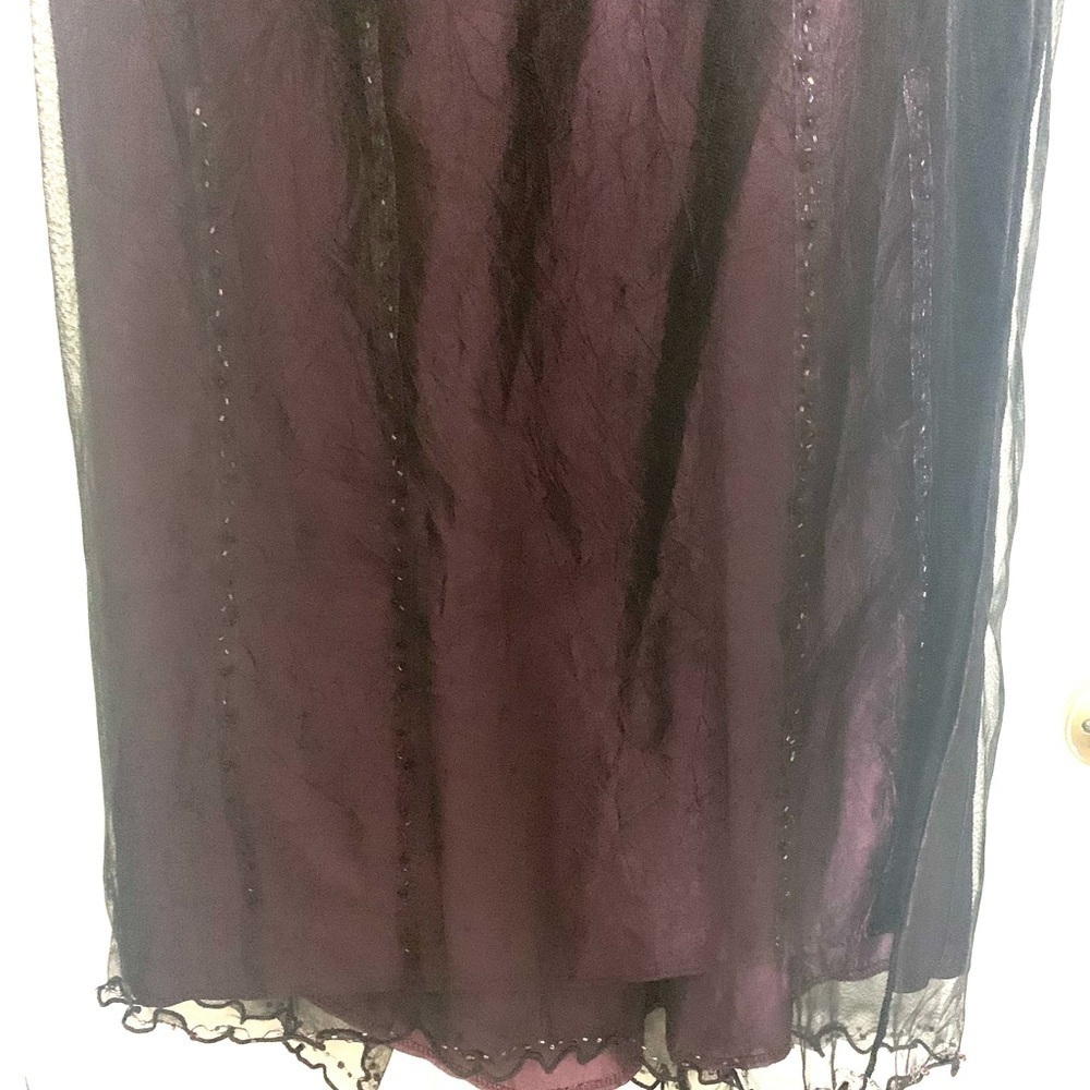 Vintage Rabbit Rabbit Rabbit Cocktail Taffeta Embellished Maxi Dress Purple 8 - Picture 10 of 16